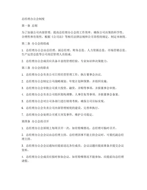 总经理办公会制度模板
