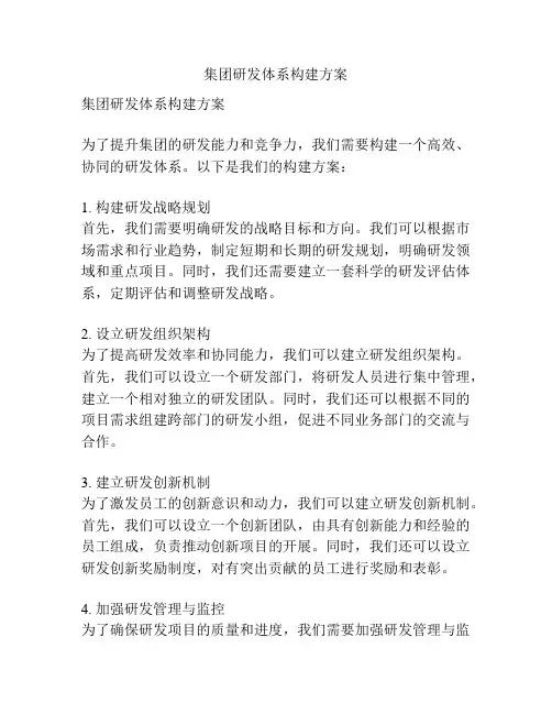 集团研发体系构建方案