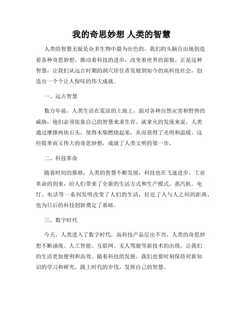 我的奇思妙想 人类的智慧
