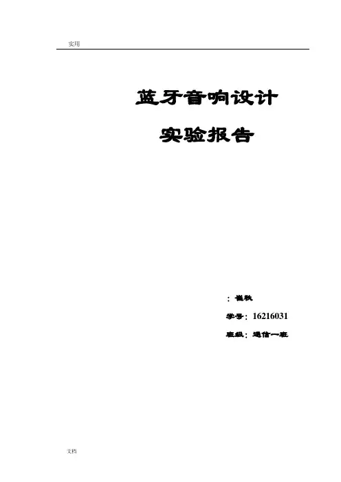 蓝牙音箱设计报告材料