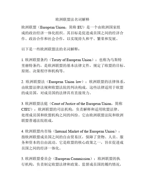 欧洲联盟法名词解释