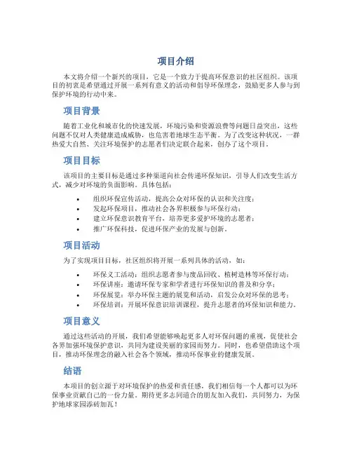 项目介绍资料