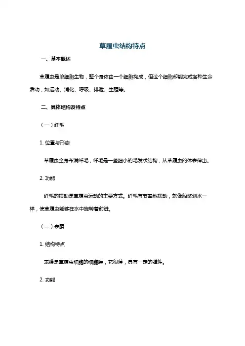 草履虫结构特点