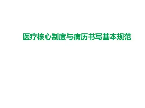 医疗核心制度与病历书写基本规范