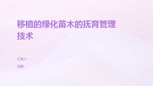 移植的绿化苗木的抚育管理技术
