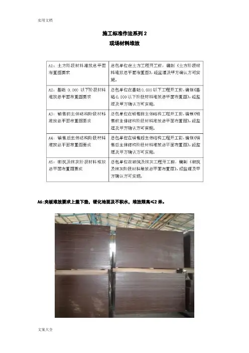 建筑工程现场材料堆放施工实用标准化做法