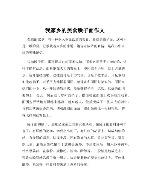 我家乡的美食臊子面作文