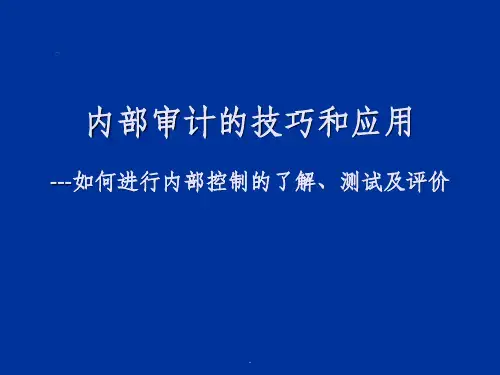 如何进行内部控制的了解、测试及评价