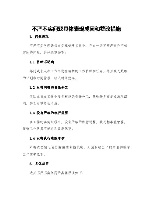 不严不实问题具体表现成因和整改措施