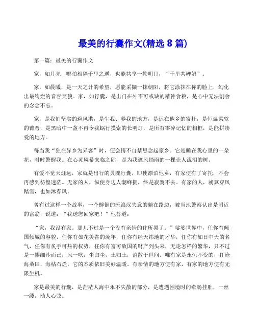 最美的行囊作文(精选8篇)