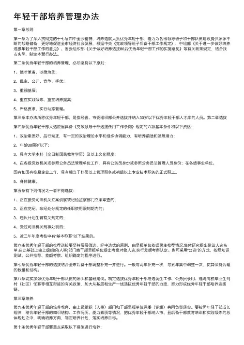 年轻干部培养管理办法