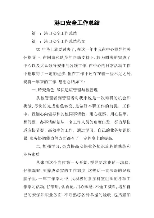 港口安全工作总结
