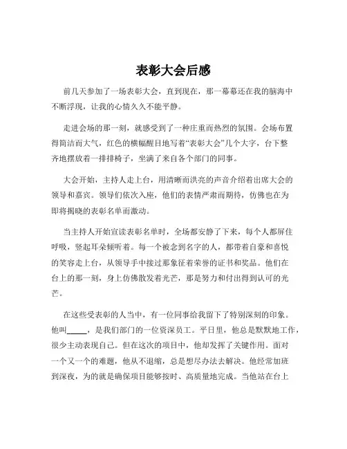表彰大会后感