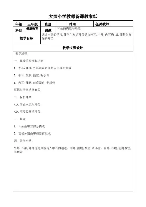 耳朵的构造与功能