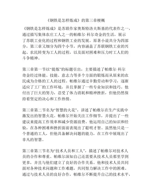 《钢铁是怎样炼成》的第三章梗概
