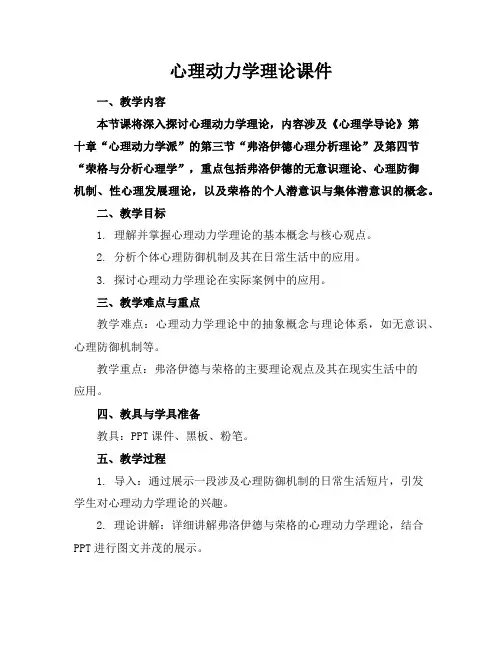 心理动力学理论课件