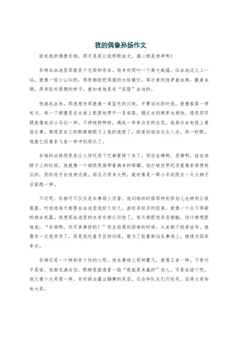 我的偶像孙扬作文