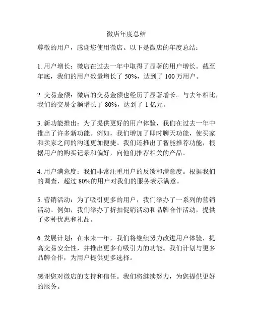 微店年度总结
