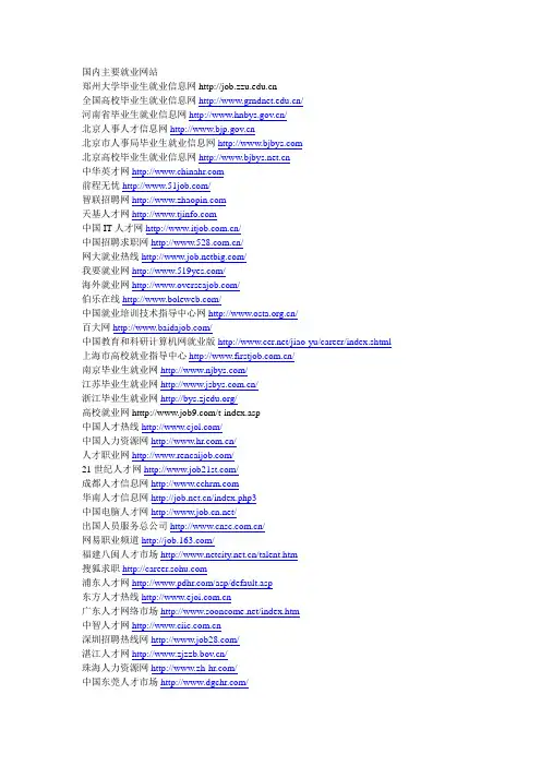 国内主要就业网站