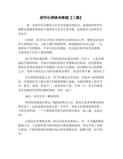 游学心得体会集锦【三篇】