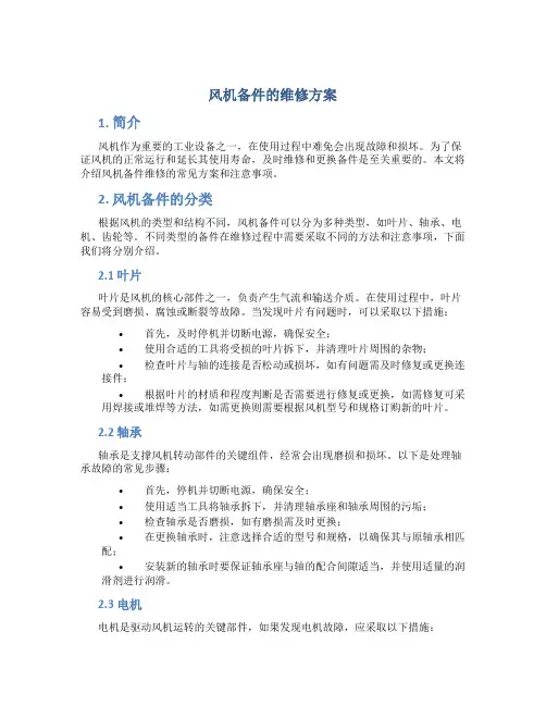 风机备件的维修方案