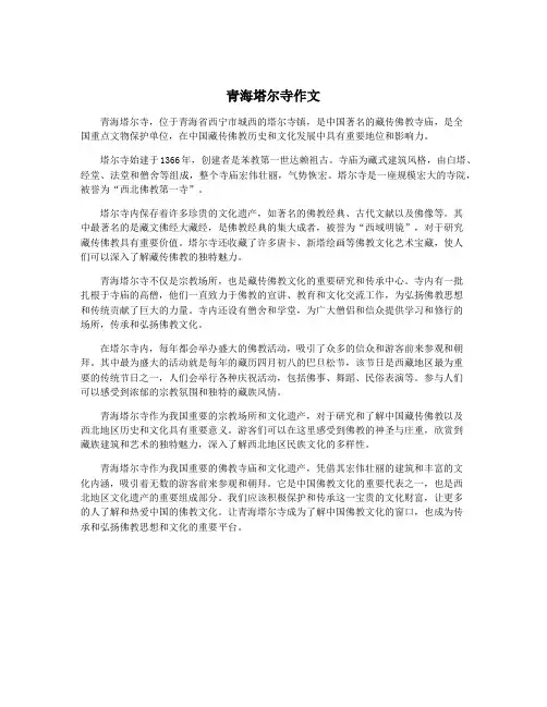 青海塔尔寺作文