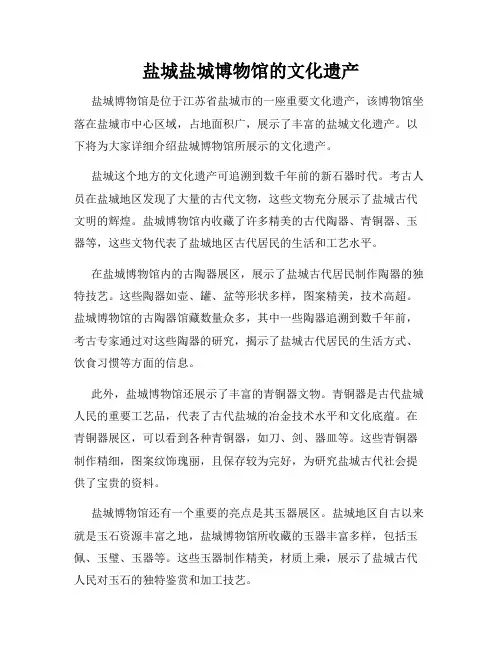 盐城盐城博物馆的文化遗产