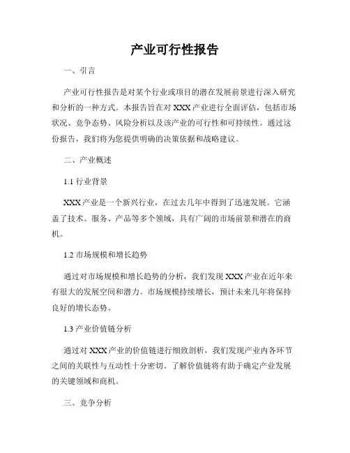 产业可行性报告