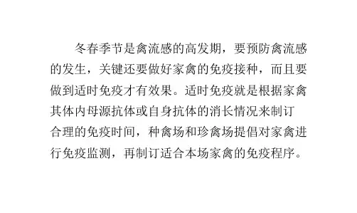 各类家禽禽流感免疫程序
