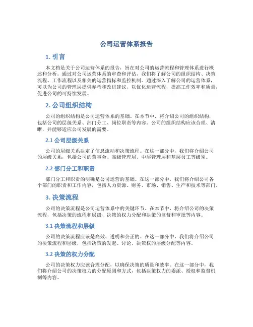 公司运营体系报告