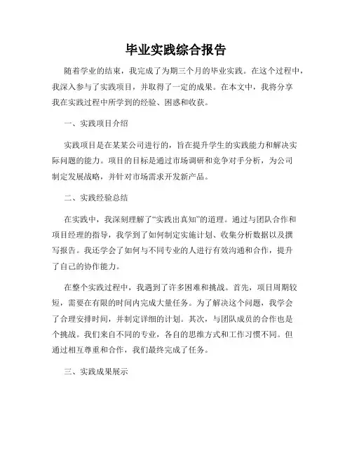 毕业实践综合报告