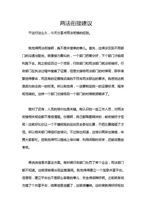 两法衔接建议