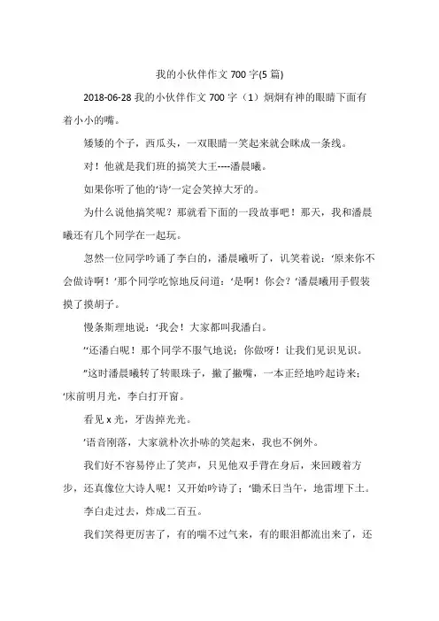 我的小伙伴作文700字(5篇)