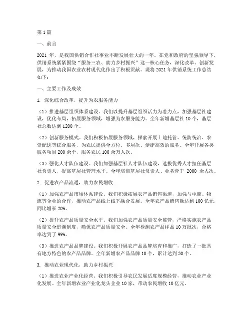 供销系统年度总结(3篇)