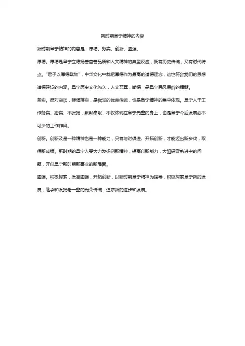 新时期阜宁精神的内容是