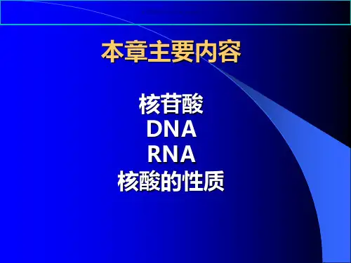 生物化学核酸生物化学医学知识