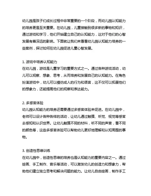 幼儿园认知能力：儿童心智发展方案案例