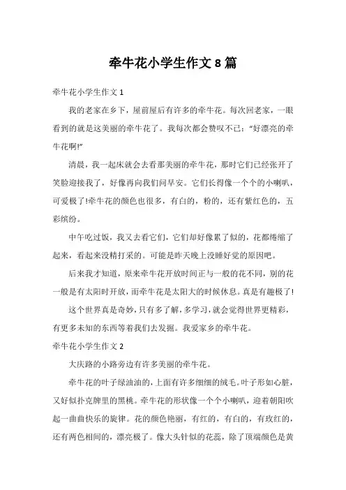 牵牛花小学生作文8篇