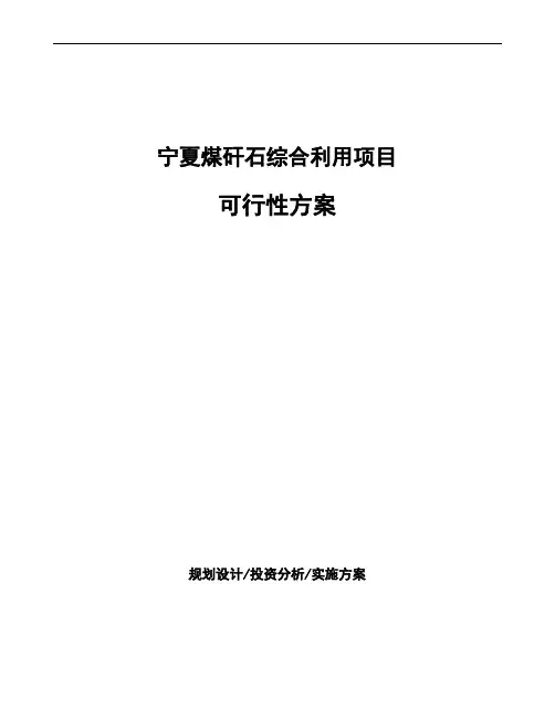宁夏煤矸石综合利用项目可行性方案