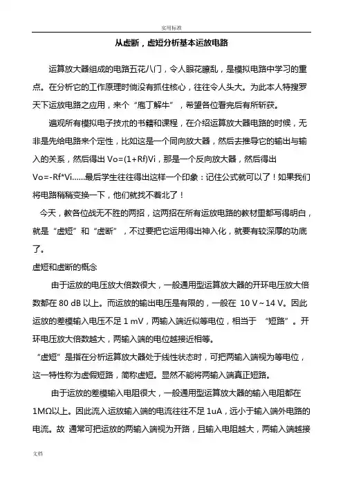 经典运放电路分析报告(经典)