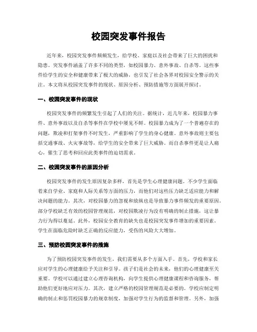 校园突发事件报告
