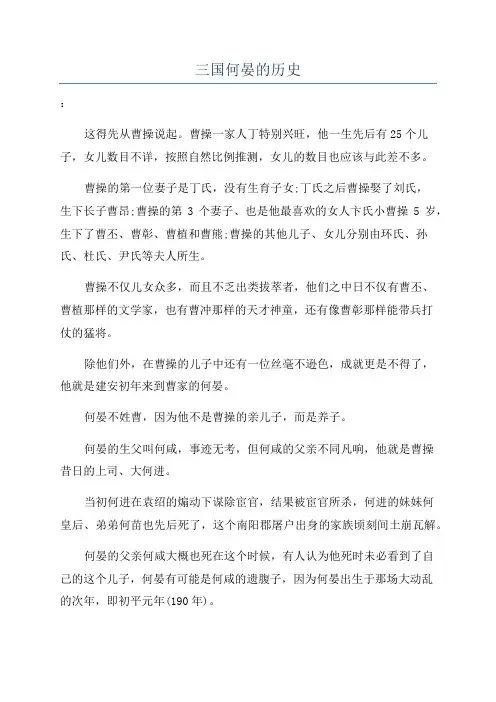 三国何晏的历史