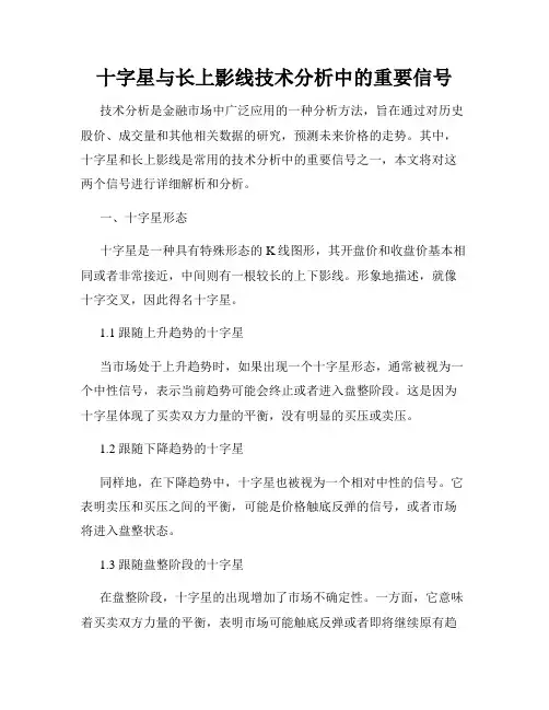 十字星与长上影线技术分析中的重要信号