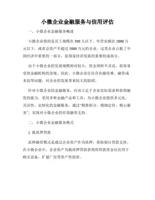 小微企业金融服务与信用评估