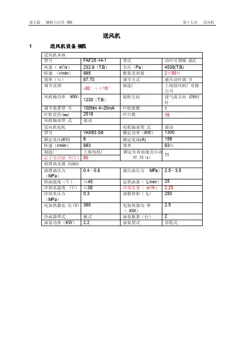 送风机和引风机