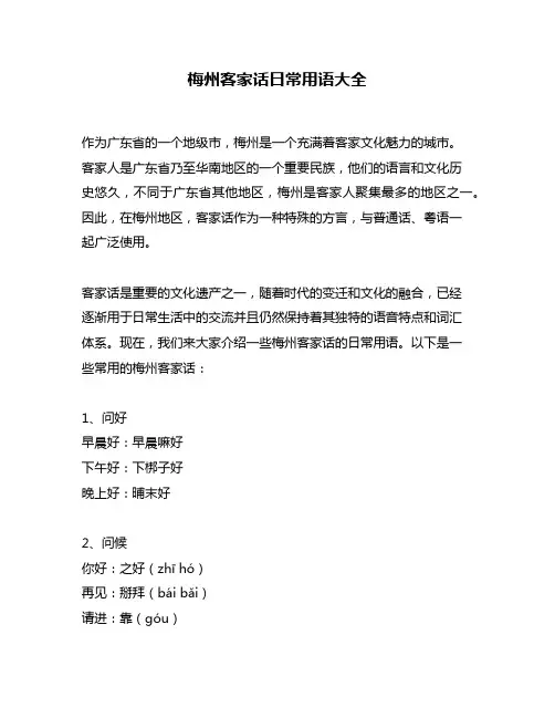 梅州客家话日常用语大全