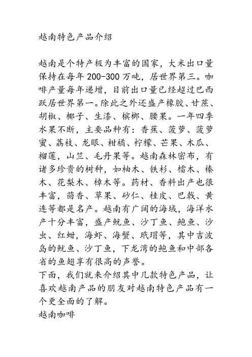 越南特色产品介绍