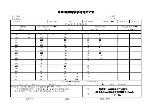 弯沉统计评定(可统计198点)自动计算