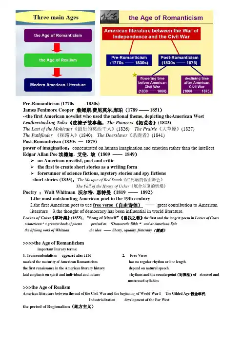 美国文学时代人物作品整合
