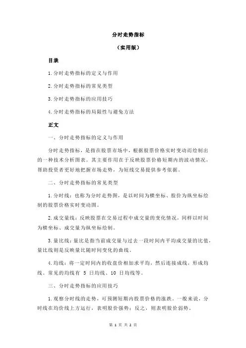 分时走势指标